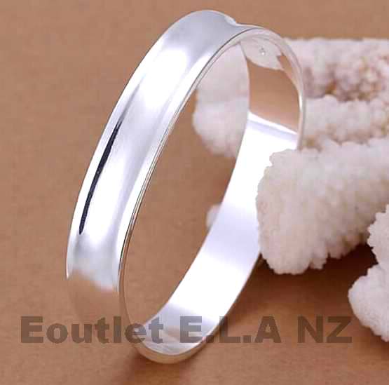 SEXY 12mm WIDE PLAIN SILVER BANGLE